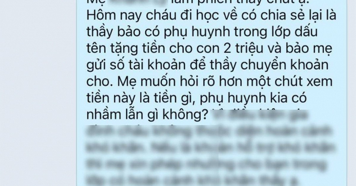 Con gái thông báo đưa số tài khoản để thầy giáo chuyển 2 triệu, bà mẹ hỏi lý do thì chết sững: Cú sốc đầu đời!
