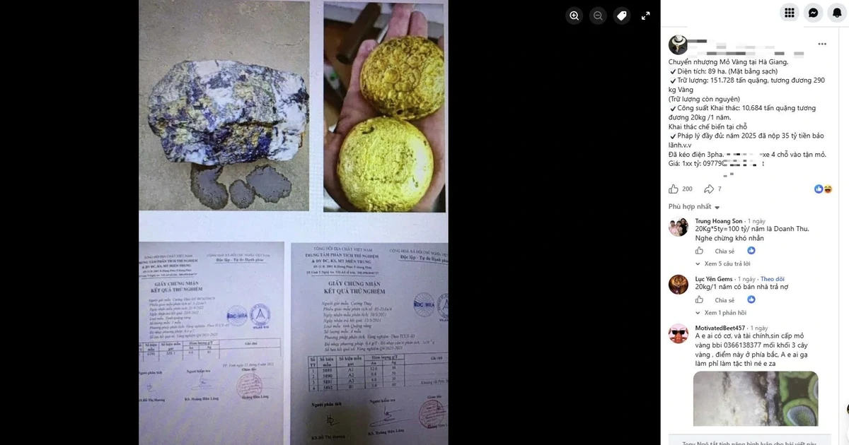 Thực hư thông tin rao bán mỏ vàng trữ lượng 290 kg ở Tuyên Quang