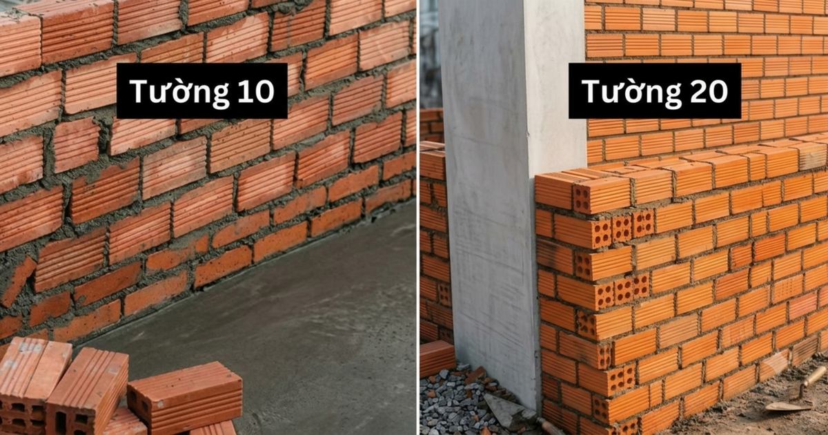 Xây nhà 2 tầng nên chọn tường 10 hay tường 20?