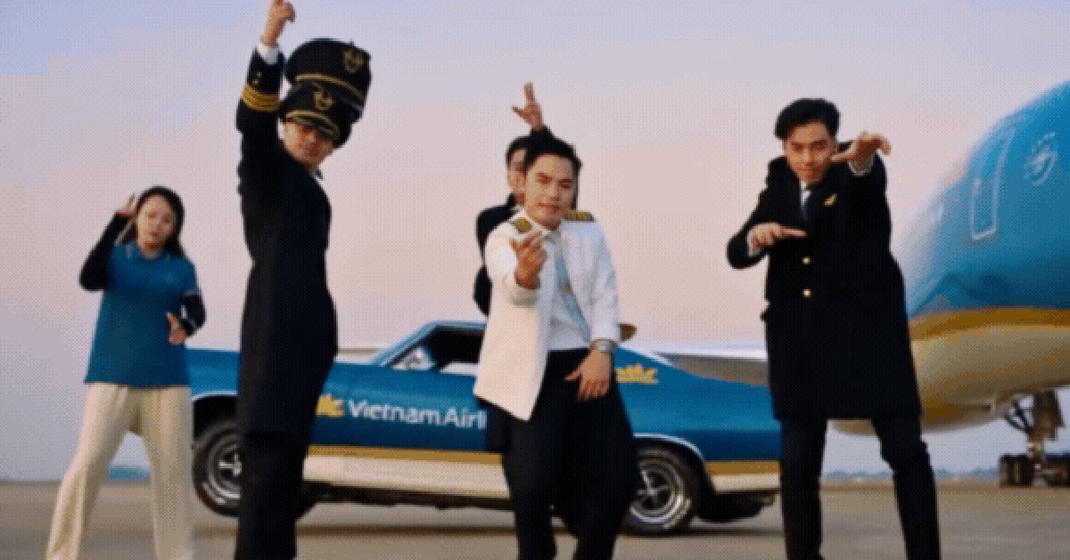 Vietnam Airlines tự xưng là “Big V”, nhảy ngay trước máy bay khiến khách hàng xem đi xem lại vì một chi tiết lạ