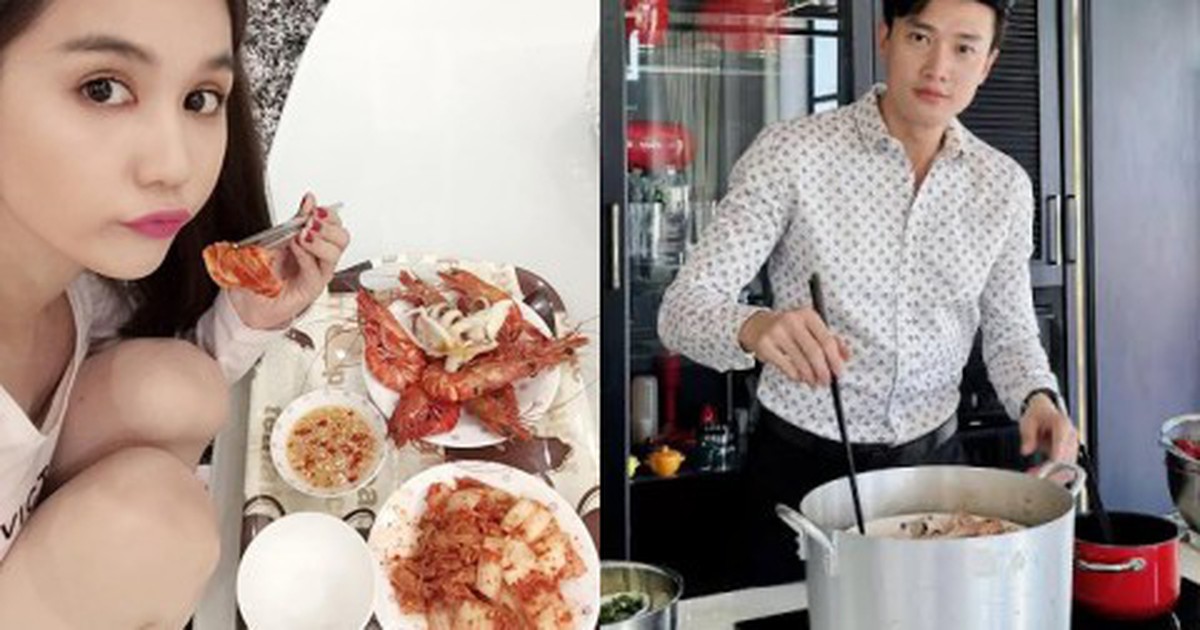 Mâm cơm nhà của Quốc Trường và Ngọc Trinh