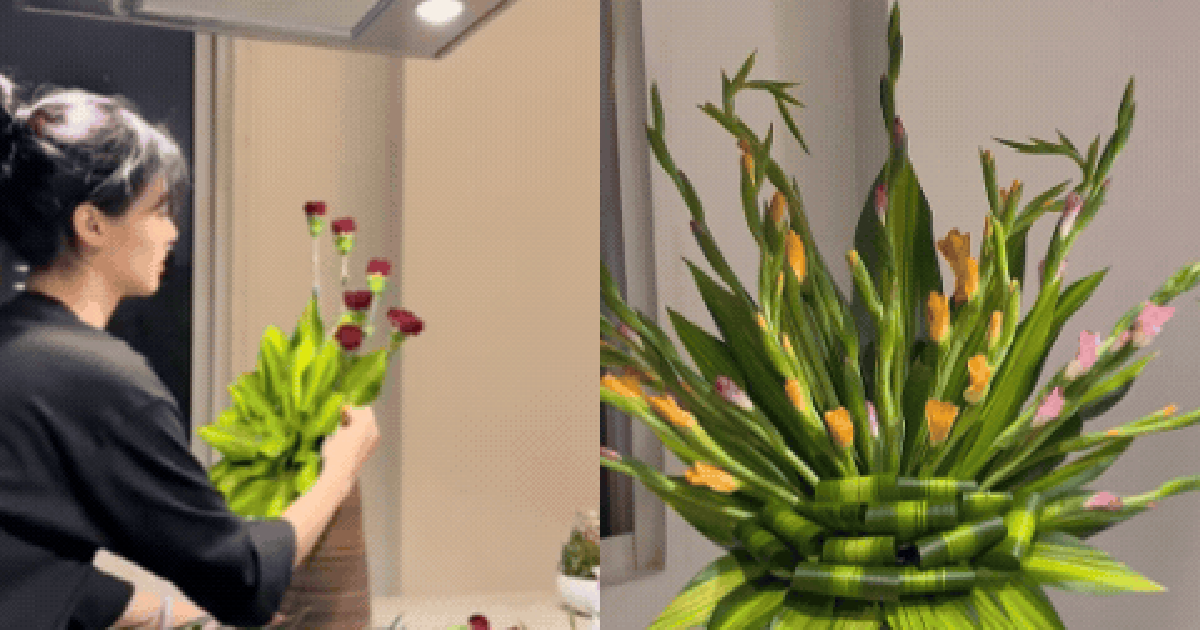 Bình hoa tự cắm tại nhà của Lona Kiều Loan
