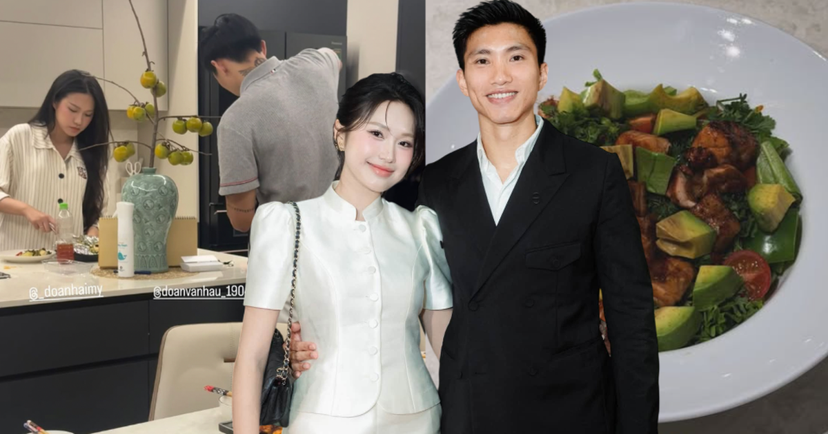 Mâm cơm nhà của Đoàn Văn Hậu và Doãn Hải My trong biệt thự chục tỷ
