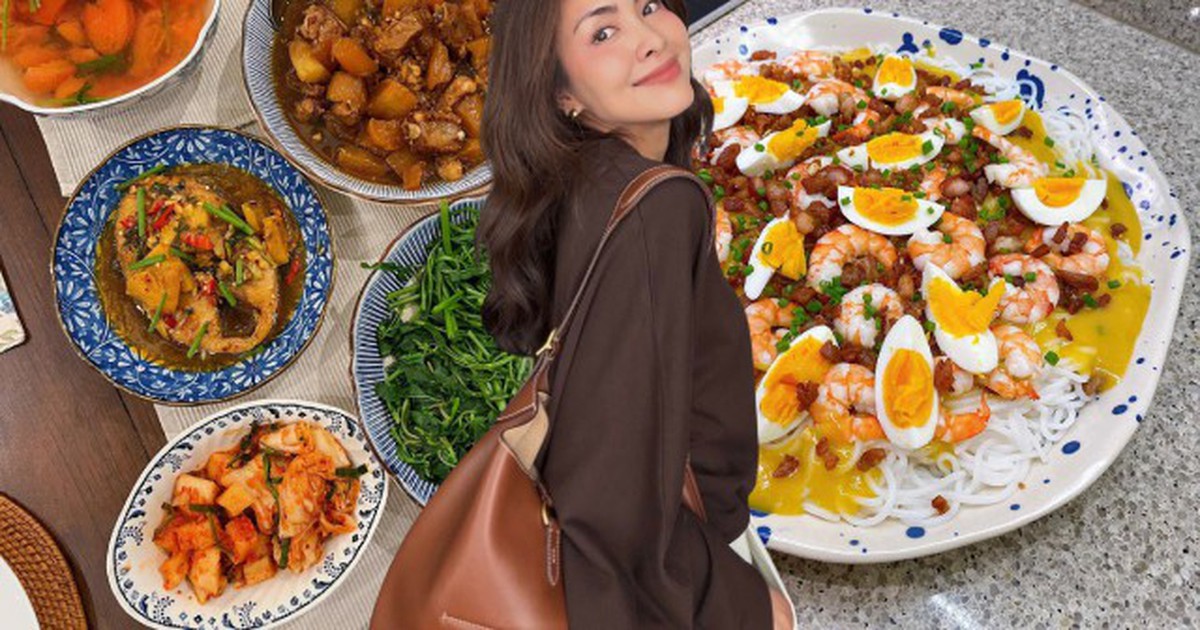 Mâm cơm nhà của nữ diễn viên nổi tiếng từng đạp xe giao cơm, nay làm dâu tỷ phú “vua hàng hiệu”