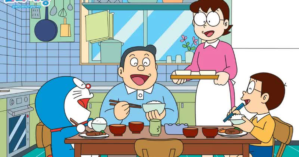 Mâm cơm nhà Nobita và Doraemon