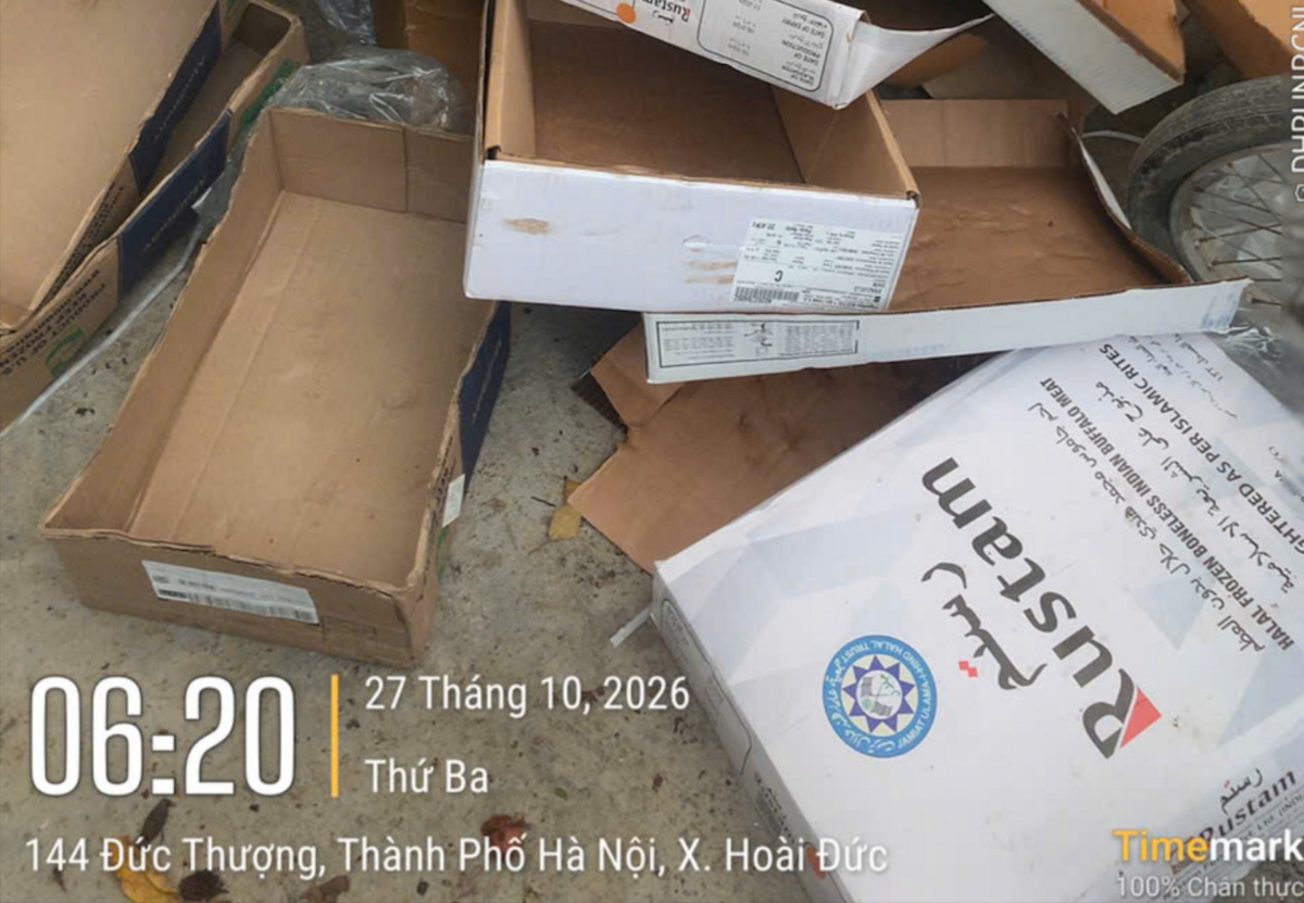 Vụ vỏ hộp thịt trâu Ấn Độ gần bếp ăn bán trú: Xã Hoài Đức báo cáo gì?