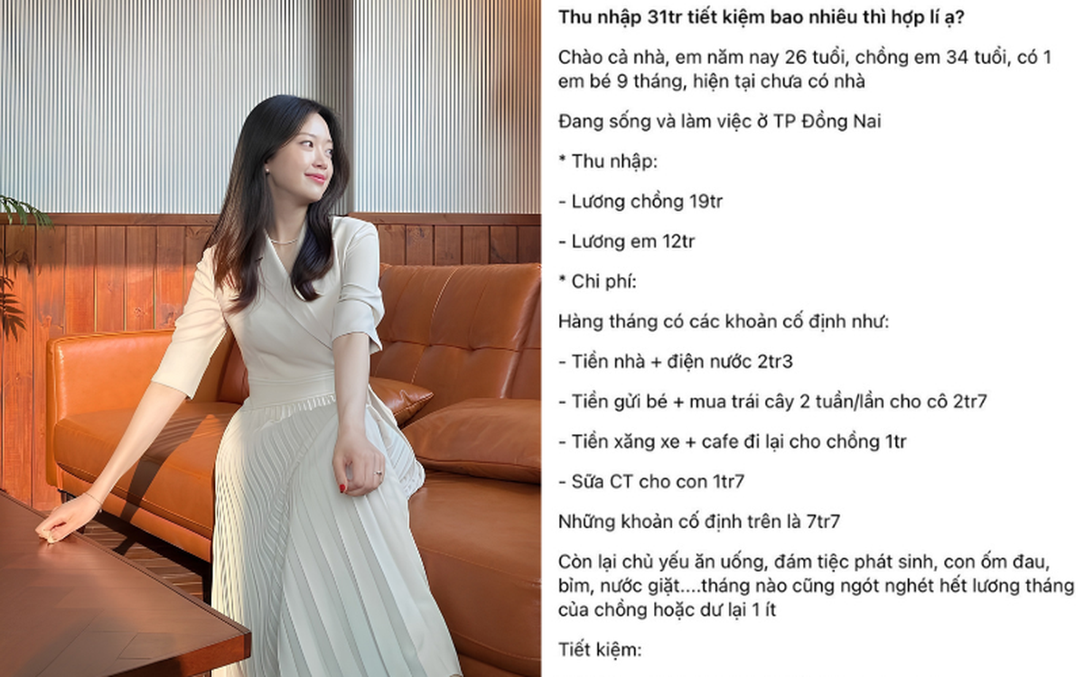 Vợ chồng ở Đồng Nai thu nhập 31 triệu vừa thuê nhà, vừa nuôi con: Chi tiêu thế nào mà tiết kiệm được 12 triệu/tháng?
