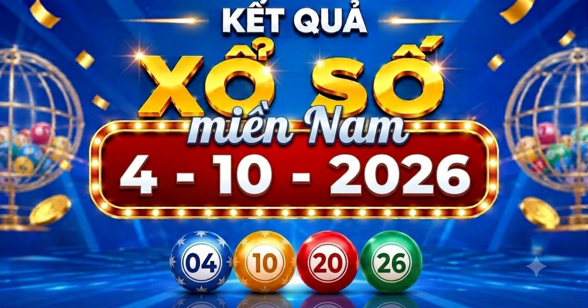 XSMN 4/10 - Kết quả xổ số miền Nam hôm nay 4/10/2026