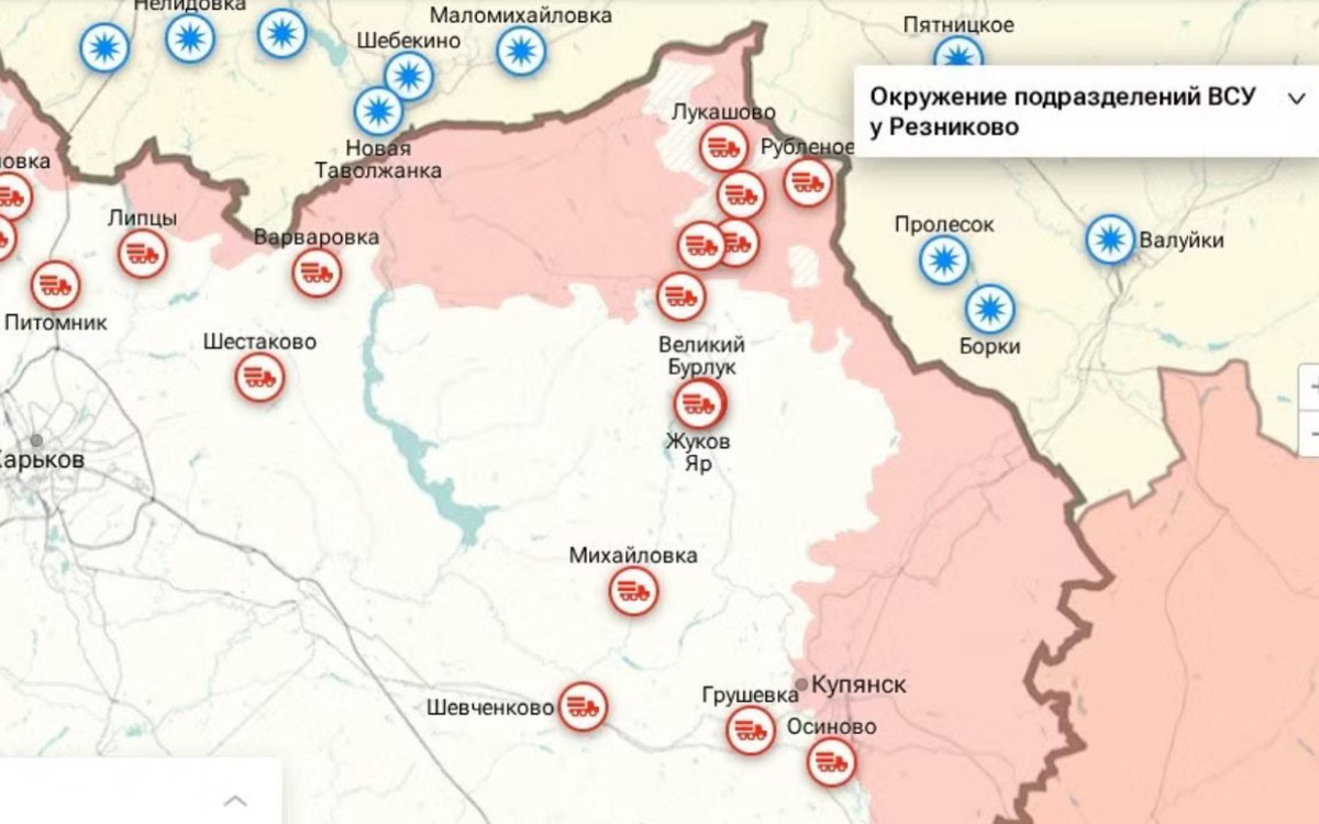 Màu đỏ của Nga phủ kín vùng biên giới Kharkiv