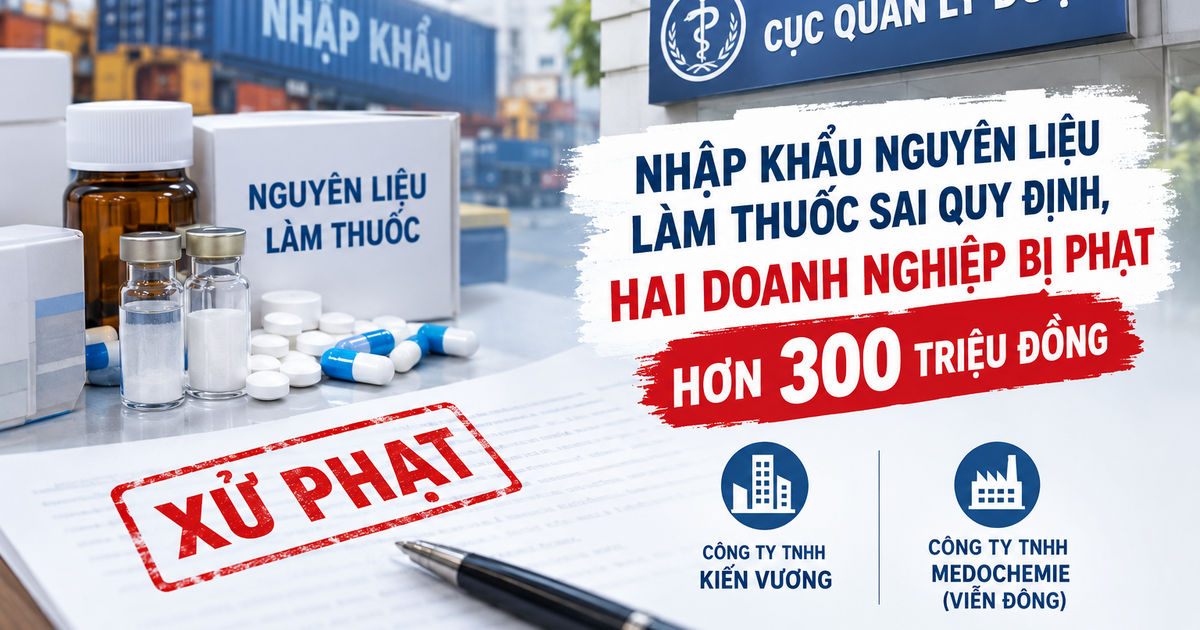 Nhập nguyên liệu làm thuốc sai quy định, hai doanh nghiệp bị phạt hơn 300 triệu