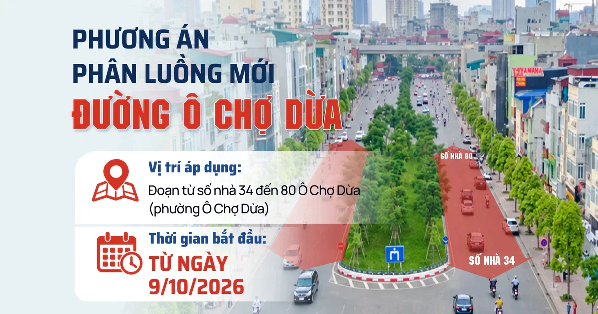 Đường Ô Chợ Dừa tổ chức lại giao thông như thế nào từ ngày 9/10?