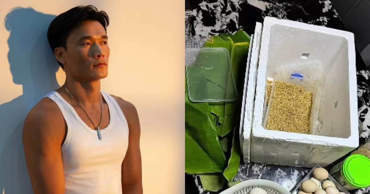 Chiếc thùng xốp thủ môn Bùi Tiến Dũng nhận được lúc 4h30 sáng