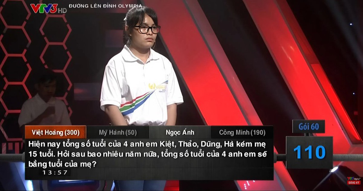 Bài toán Olympia chỉ cần phép tính tiểu học là ra kết quả nhưng lại khiến thí sinh bó tay