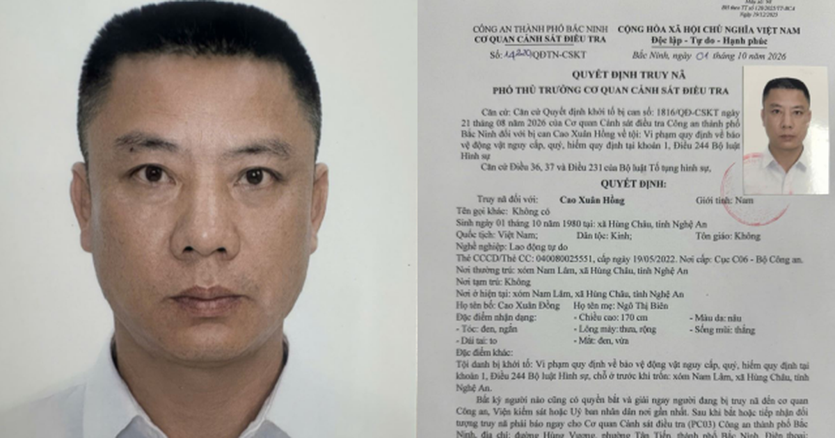 Truy nã Cao Xuân Hồng SN 1980: Người dân không nên truy đuổi hay bắt giữ đối tượng