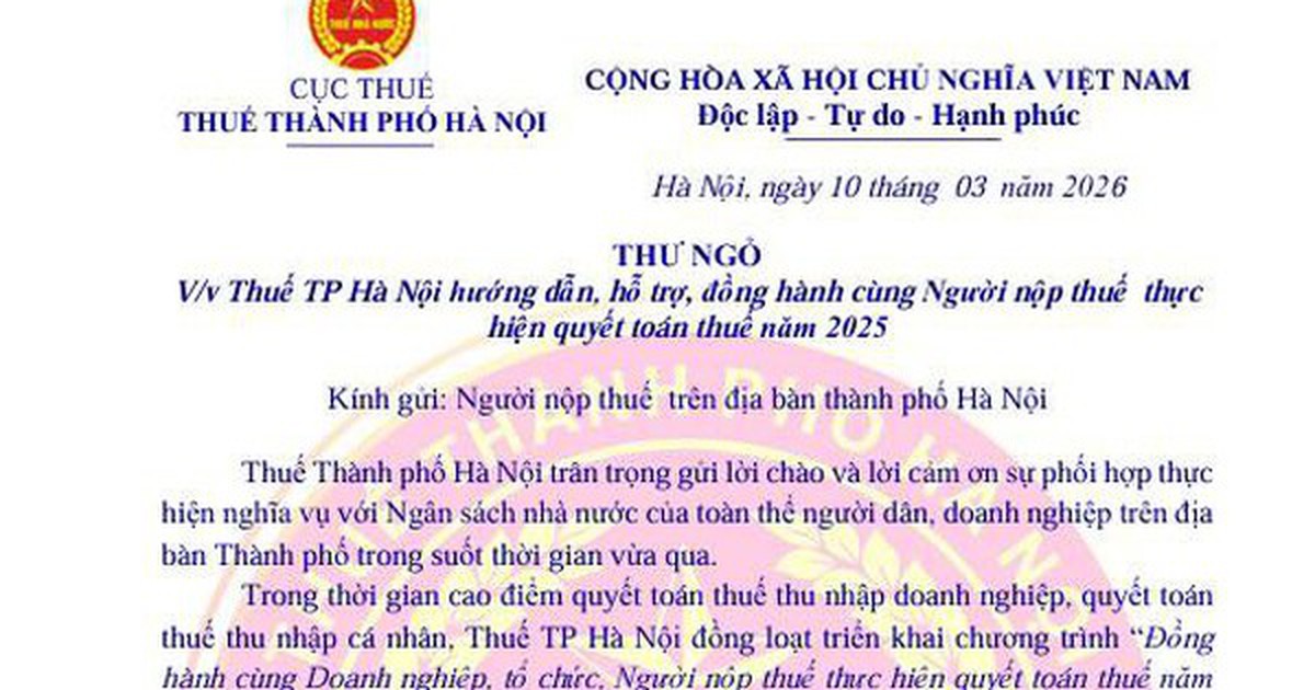 Thuế TP Hà Nội gửi thông báo nóng tới người nộp thuế