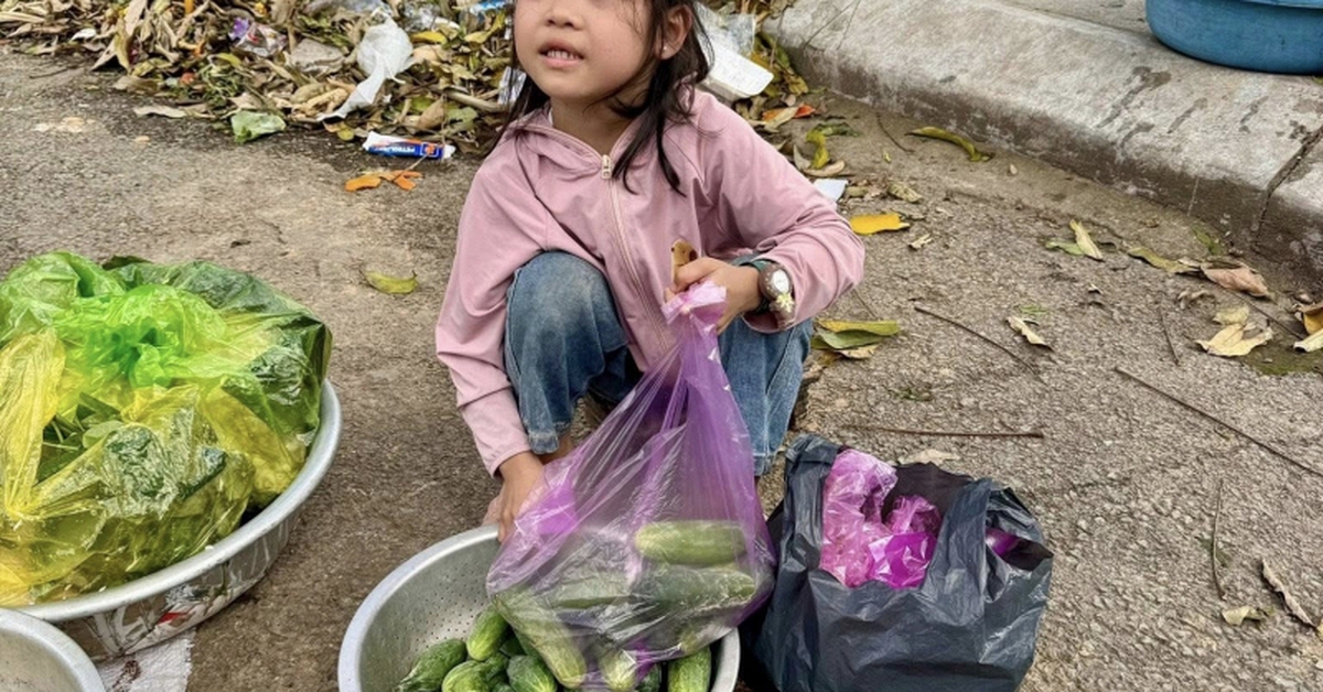 Bé gái mồ côi cha ngồi bán rau ở đường khiến nhiều người xúc động: Diễn biến không ngờ sau đó