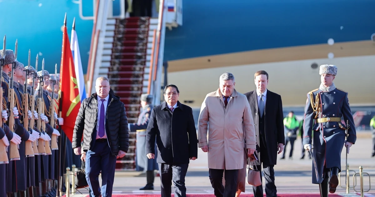 Thủ tướng Phạm Minh Chính tới Mátxcơva, bắt đầu thăm chính thức Liên bang Nga