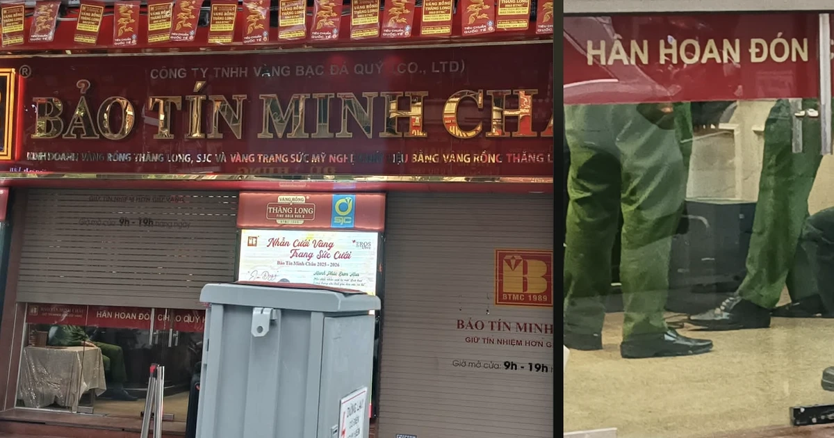 Hà Nội: Nhiều cảnh sát xuất hiện tại cửa hàng vàng Bảo Tín Minh Châu