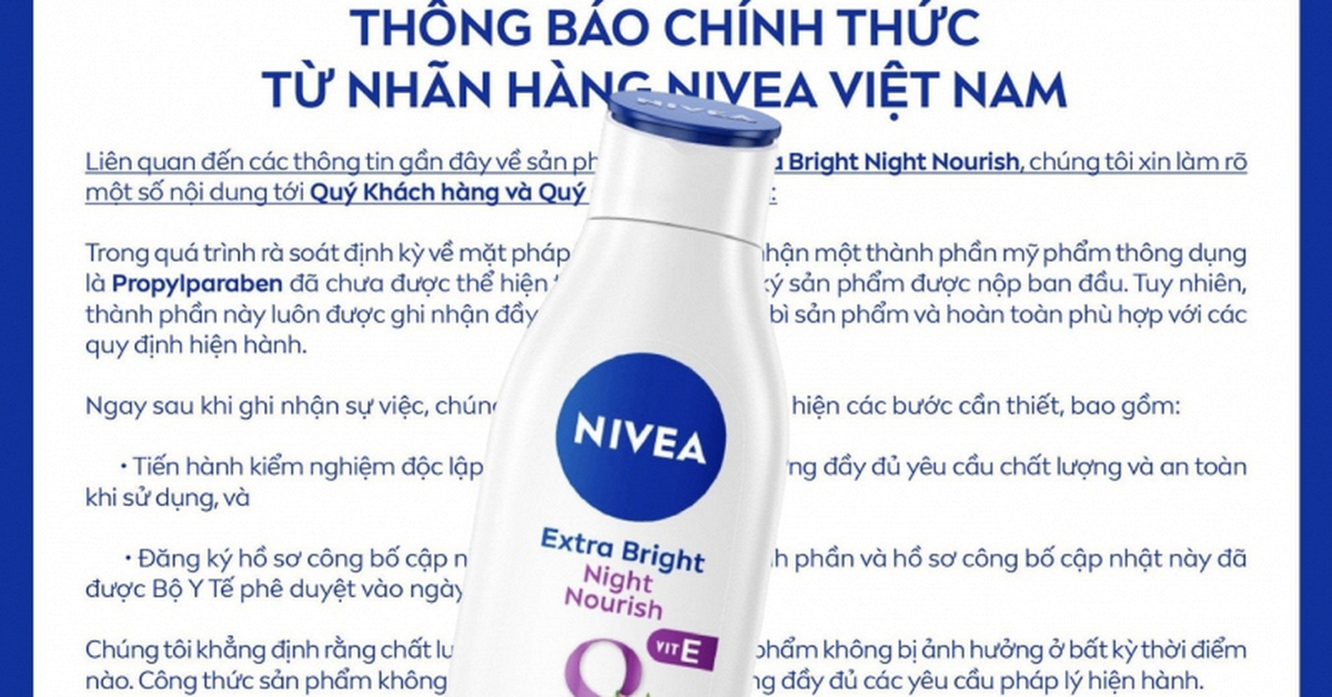NIVEA Việt Nam thông báo khẩn về sản phẩm bị thu hồi toàn quốc