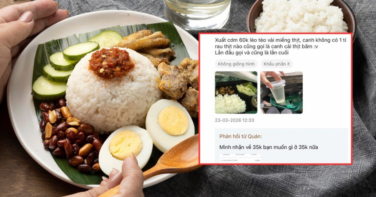 Tranh cãi suất cơm 60k nhận về vài miếng vụn, chủ quán đáp trả: "Mình nhận lại 35k thì bạn muốn gì ở 35k?