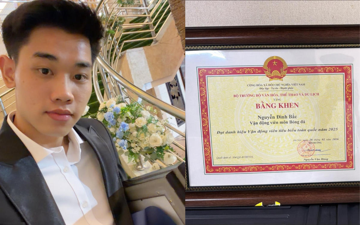 Đình Bắc diện vest bảnh bao tay ôm "cú đúp" bằng khen về nhà, cậu này đỉnh quá!