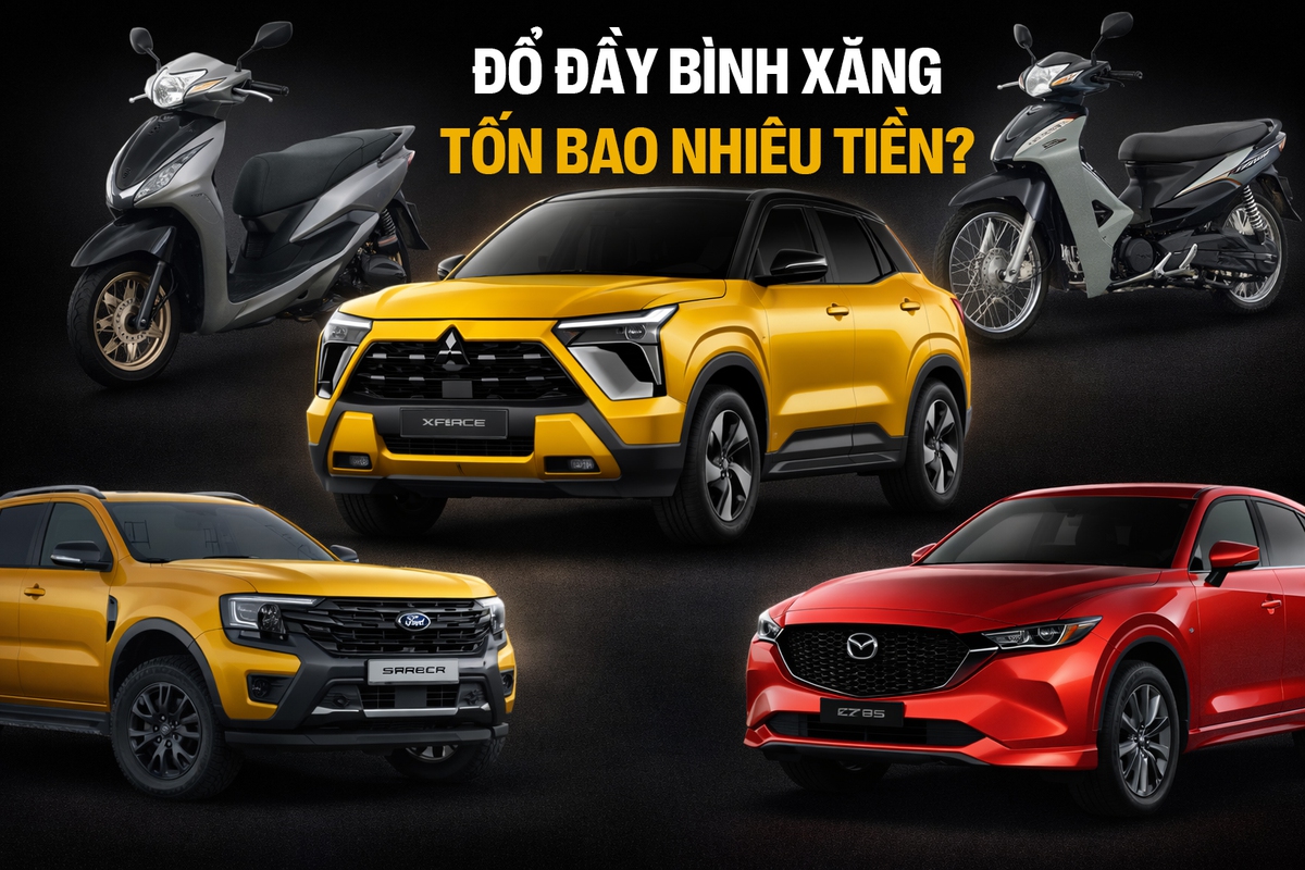 Đầy bình Ranger ‘bay’ thêm 1 triệu, SH chênh 60.000 đồng và nhiều xe khác phải bù khá nhiều tiền sau khi xăng tăng giá