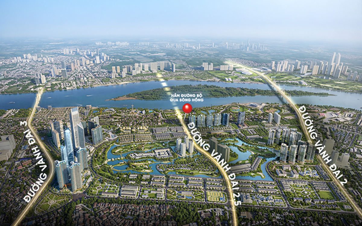 Toàn cảnh khu vực sẽ xây hầm vượt sông Hồng: ngay tại Ciputra, kế cận dự án hàng hiệu của Sunshine Group