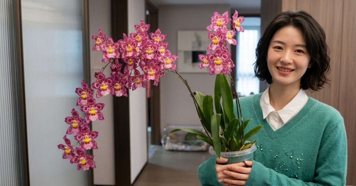 Trồng thử chậu lan vũ nữ da báo giá "bèo", mẹ đảm bất ngờ vì hoa nở rực rỡ suốt cả tháng, nhà cửa bừng sáng sinh khí