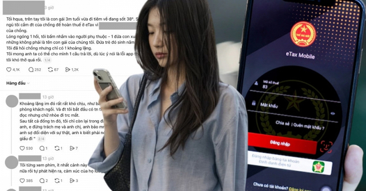 Vào eTax Mobile hoàn thuế, vợ sốc khi phát hiện chồng có con riêng