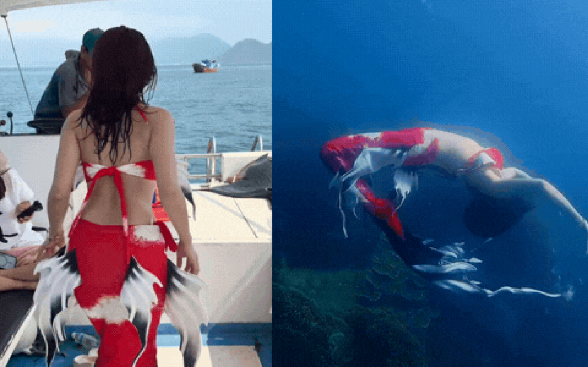 3 triệu người "dính mắt" video mẹ 2 con Vbiz làm nàng tiên cá: Body nuột vẫn chưa hot bằng 35 giây dưới biển!