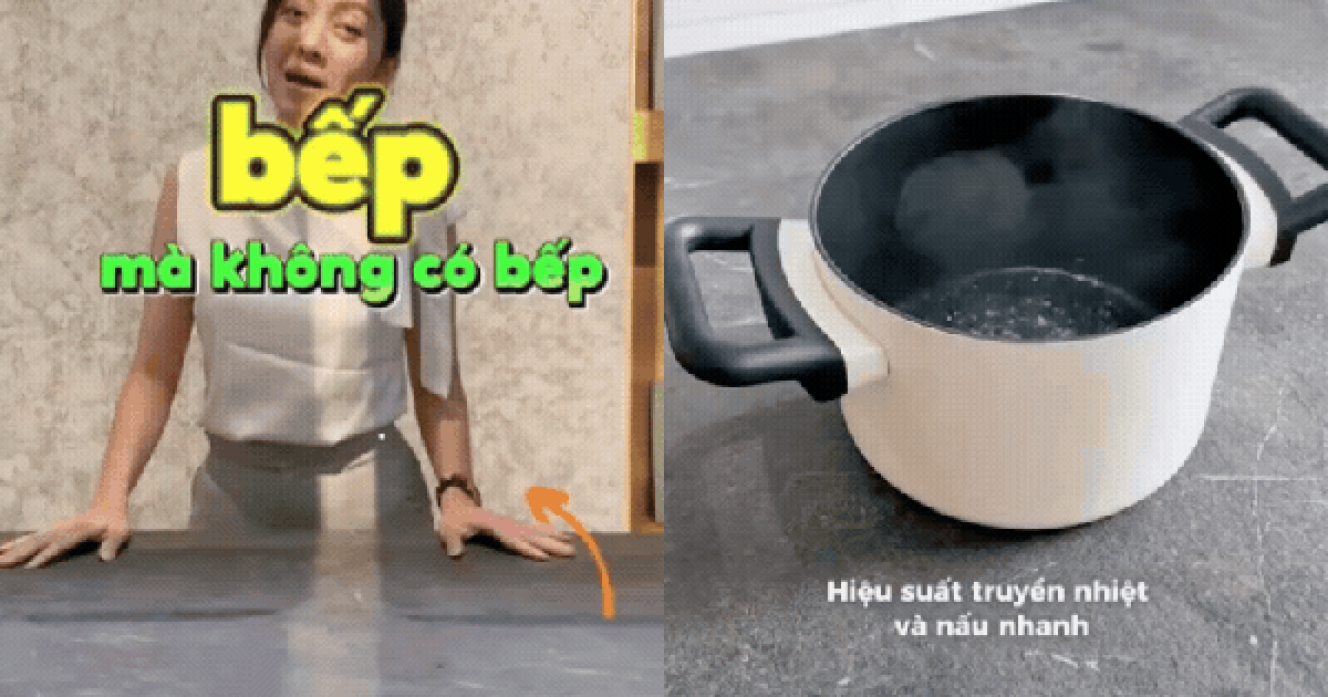 Hội chị em xôn xao với căn bếp có “bếp nấu vô hình”: Nhìn như bàn ăn, đặt nồi ở đâu nấu được ở đó
