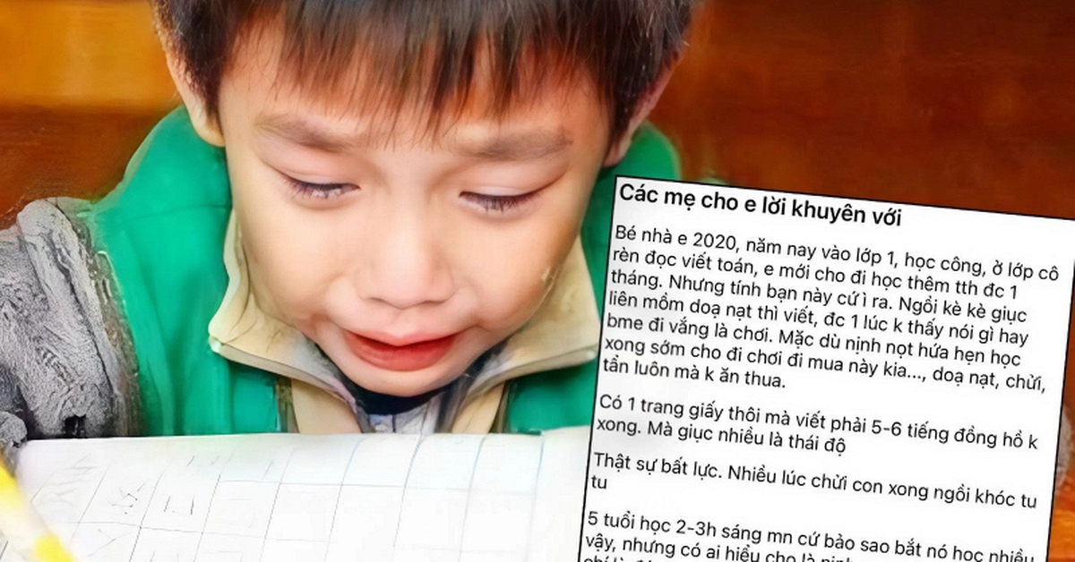 "5 tuổi học đến 2, 3h sáng" - Bài đăng của một bà mẹ khiến cả MXH bàng hoàng, đọc dòng nào dụi mắt dòng đó!