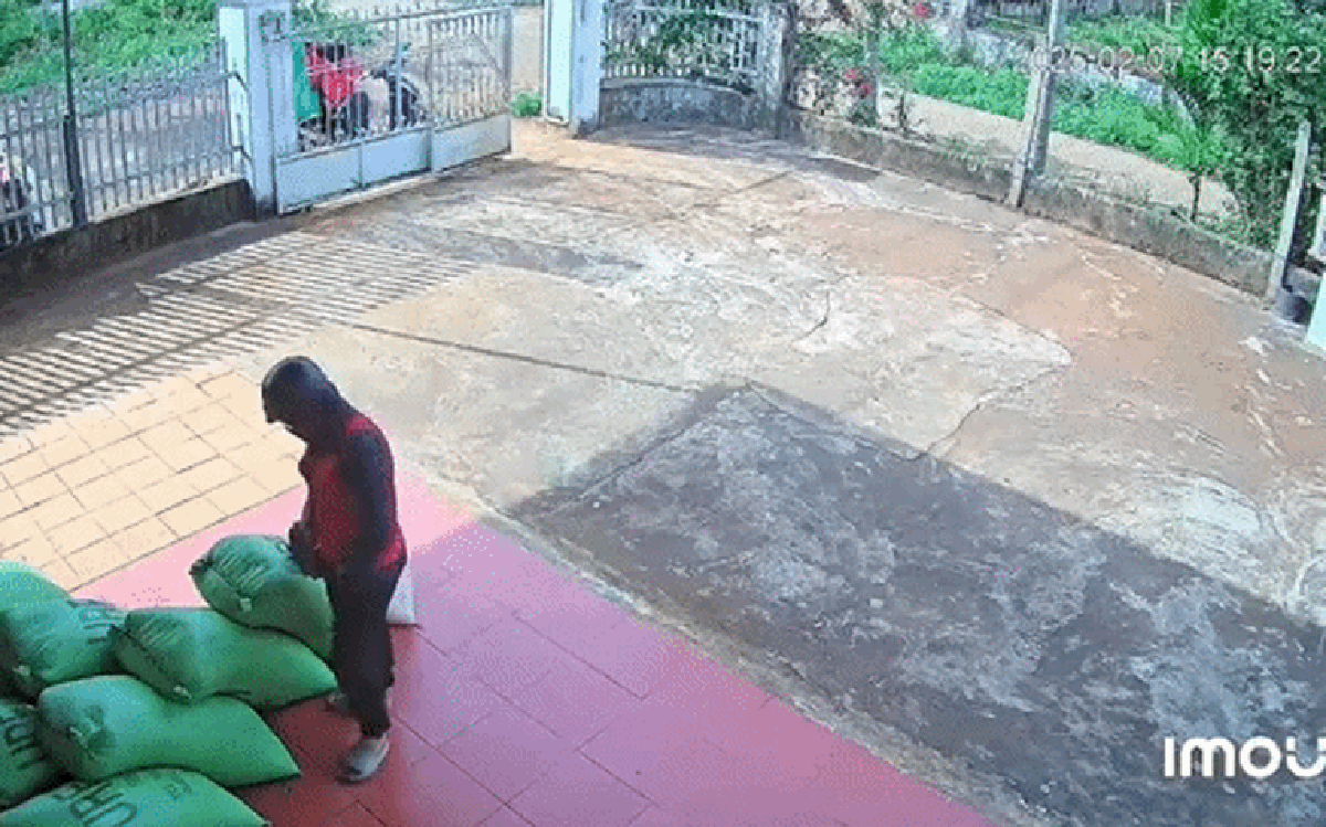 Camera an ninh ghi lại chuỗi hành động kỳ lạ của shipper