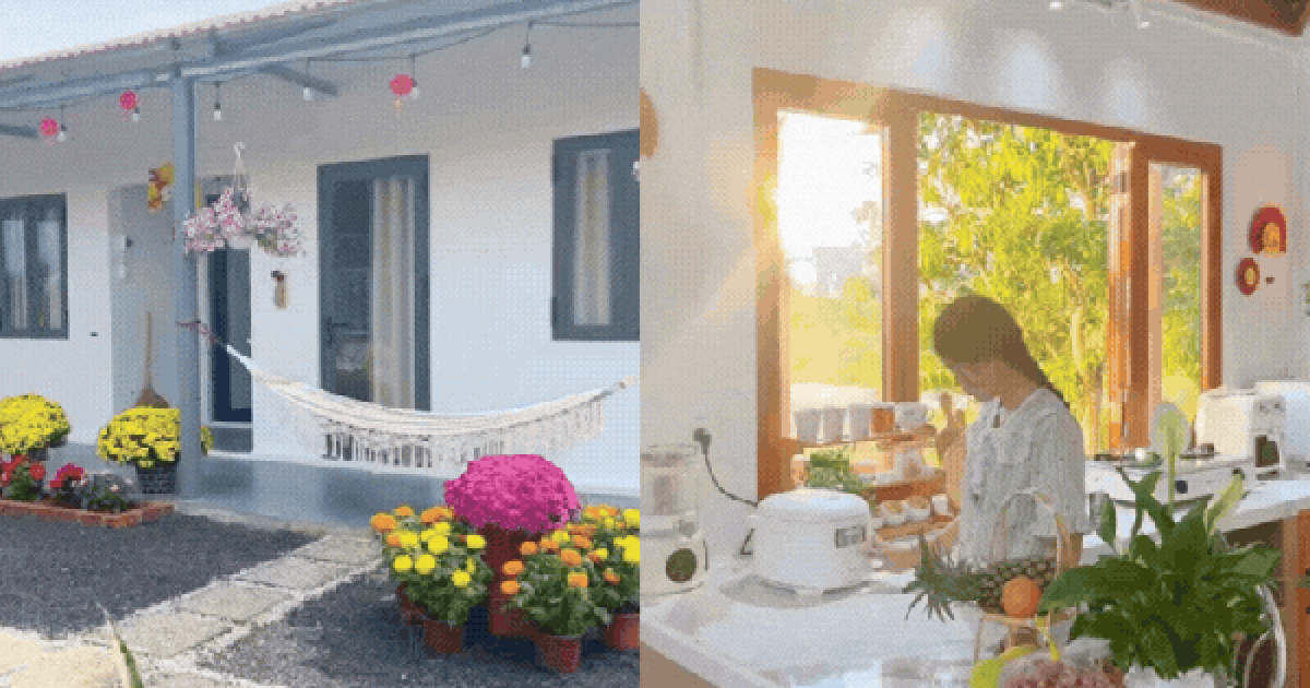 25 tuổi xây nhà 70m² chỉ với 200 triệu ở Khánh Hòa: Nhìn căn nhà nhỏ giữa sân vườn, nhiều người không tin nổi chi phí