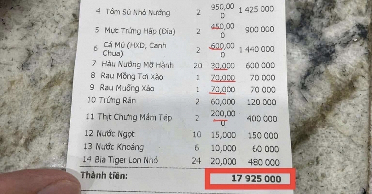 Lan truyền hóa đơn bữa ăn gần 18 triệu đồng dịp lễ ở Sầm Sơn: Nhà hàng giải thích, chính quyền vào cuộc