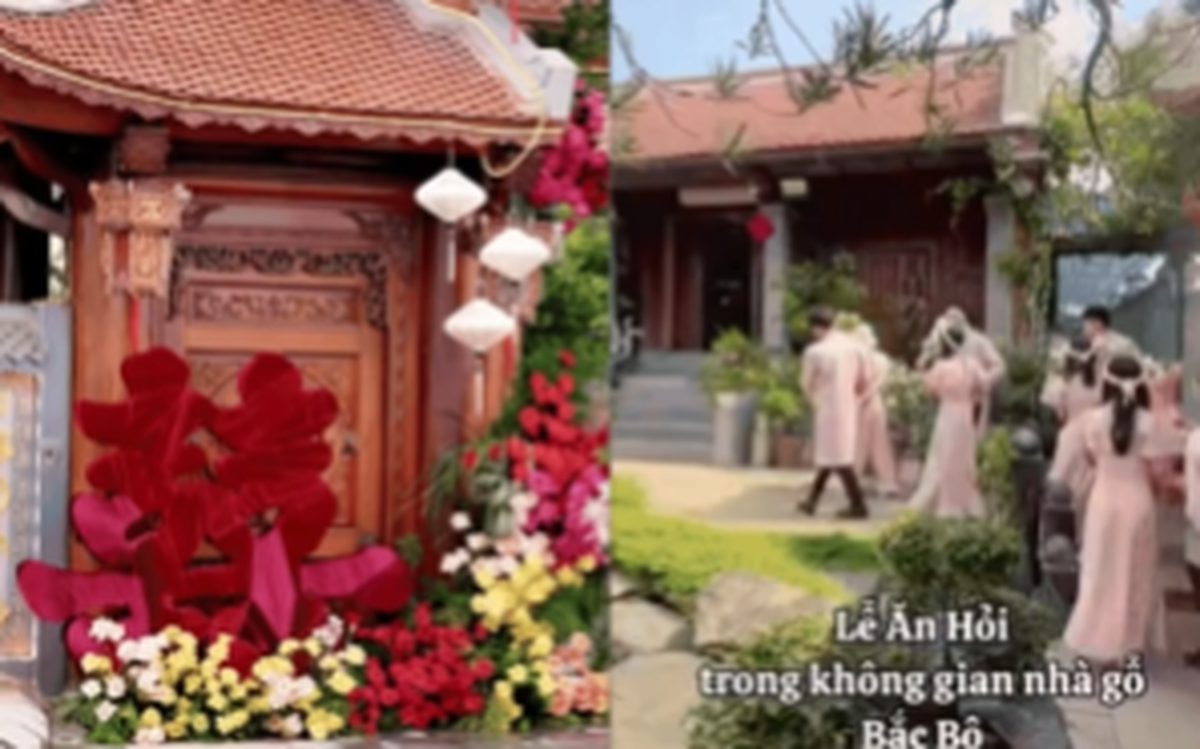 Chẳng cần vàng đeo trĩu cổ hay sổ đỏ trao tay, đám cưới này vẫn toát ra khí chất "hào môn" gia phong quyền quý