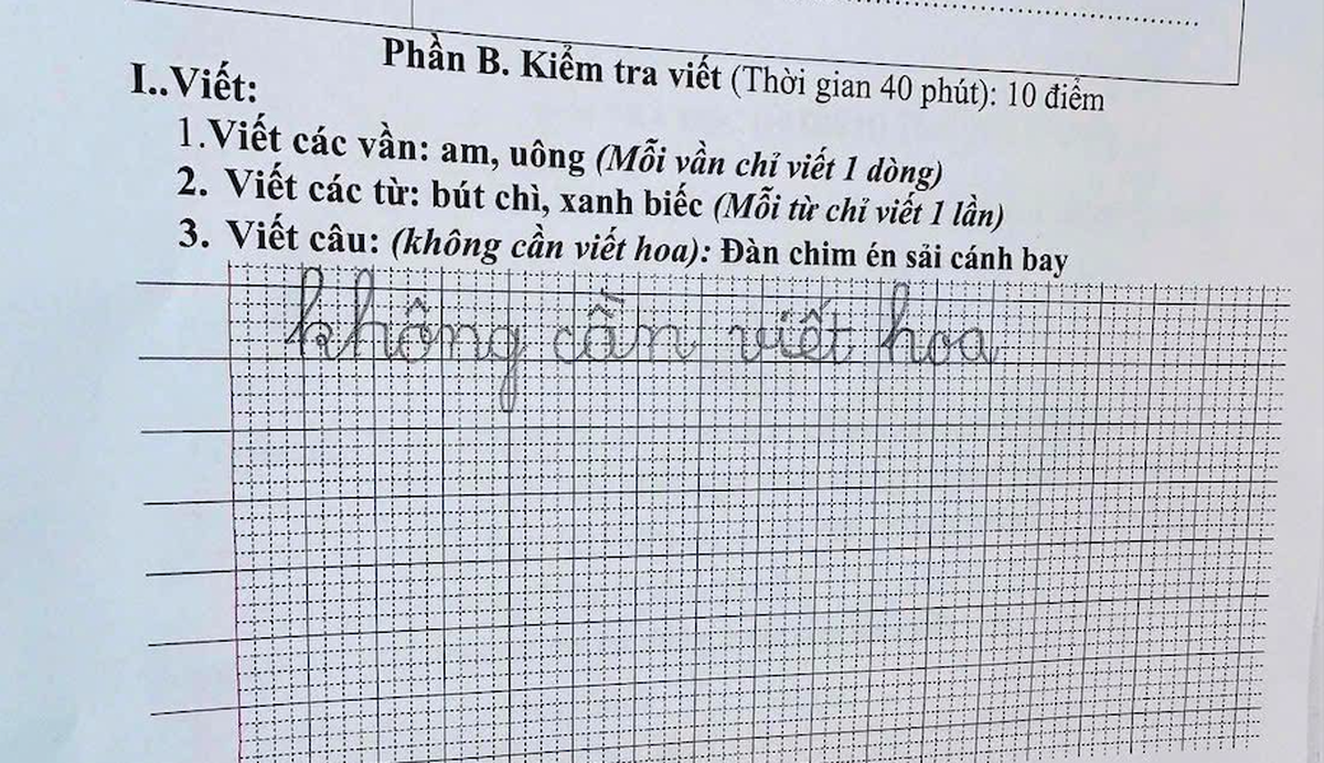 Phụ huynh khoe bài tập của con học lớp 1, dân mạng đọc xong chỉ biết ôm bụng cười: "Bảo sao mẹ không yên tâm!"