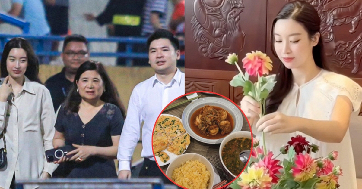 Cận cảnh mâm cơm chuẩn "vợ đảm" của Đỗ Mỹ Linh, hé lộ cuộc sống làm dâu hào môn nhà bầu Hiển