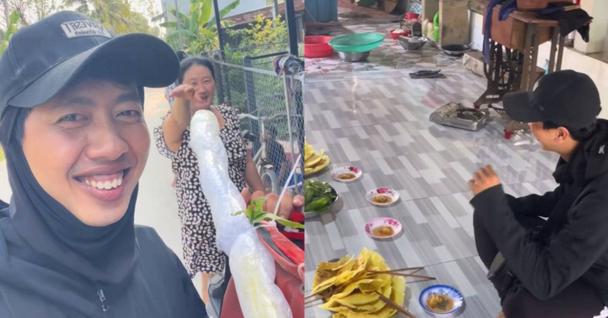 Nhìn mâm bánh xèo chủ nhà mang ra đãi nam shipper, hàng vạn người thắc mắc: “Anh đã làm gì mà được cưng chiều đến vậy?”