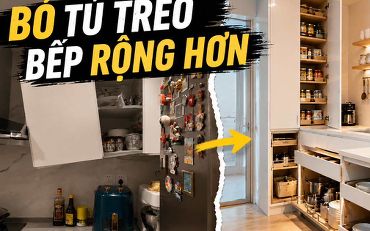 Không còn đóng kín cả bức tường bằng tủ treo: Đây mới là kiểu bếp nhiều gia đình muốn làm lại nhất hiện nay