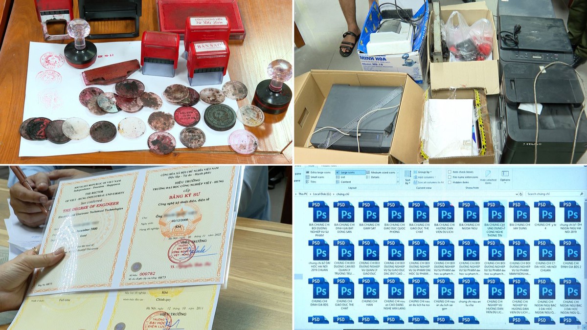 Triệt phá đường dây làm giả bằng cấp cực lớn: 53 trường đại học, học viện, cao đẳng và 30 trường THPT, THCS bị nhái con dấu, tài liệu
