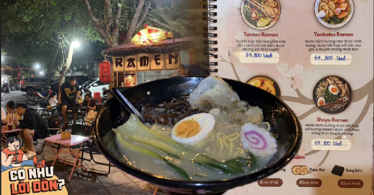 Bát ramen vỉa hè 65.000 gây sốt Hồ Tây, khách ngồi bó gối chịu nóng vẫn xì xụp khen ngon