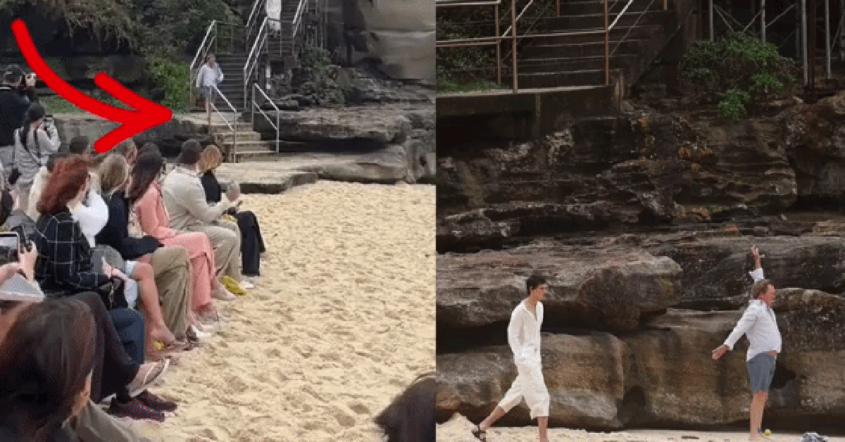 Người đàn ông đi bơi vô tình lạc vào sàn catwalk: Giật sạch spotlight của dàn mẫu, lên sóng truyền hình