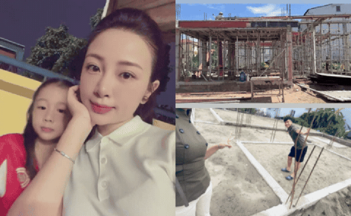Cô chủ tiệm hoa xinh đẹp ôm con ra sân mừng vô địch cùng Văn Đức, gây choáng khi khoe biệt thự 500m² đang xây dựng