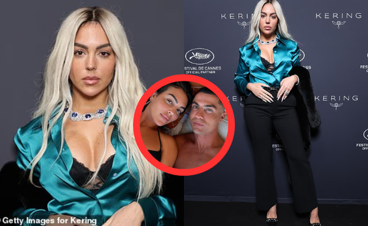 Georgina - vợ sắp cưới của Ronaldo gây choáng tại Cannes, nhuộm tóc bạch kim, diện đồ sexy, khoe nhẫn đính hôn 3 triệu USD