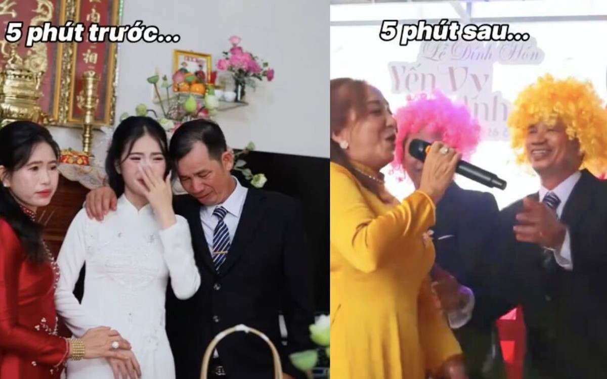 Clip bố cô dâu vừa mới khóc sụt sùi đã "quẩy cực sung" gây bão mạng xã hội