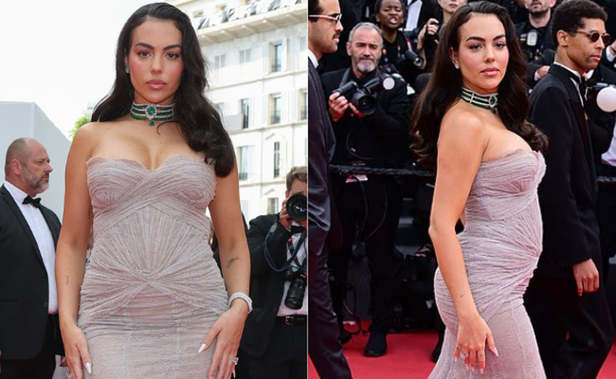 Vợ sắp cưới của Ronaldo gây choáng trên thảm đỏ LHP Cannes: Diện váy bó sát khoe body đẫy đà, dát kim cương sang chảnh hết mức