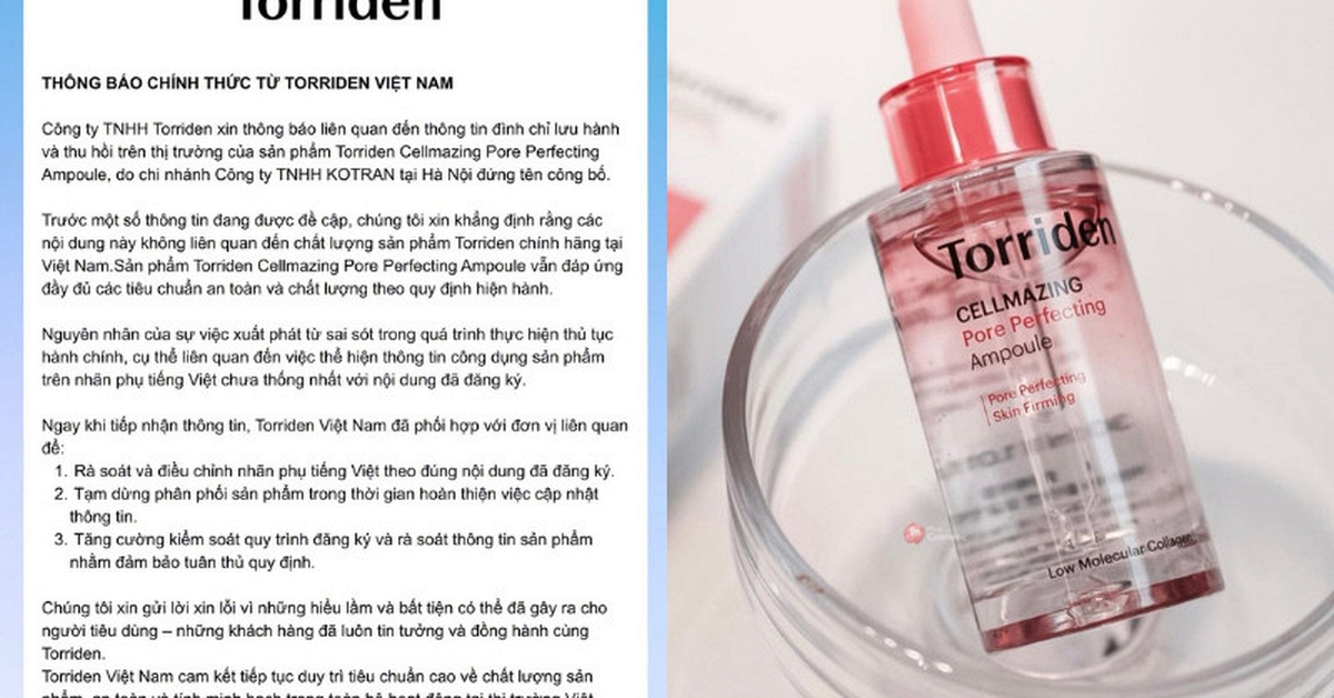 Hãng mỹ phẩm có chai serum bán chạy nhất Hàn Quốc thông báo khẩn về sản phẩm bị thu hồi ở Việt Nam