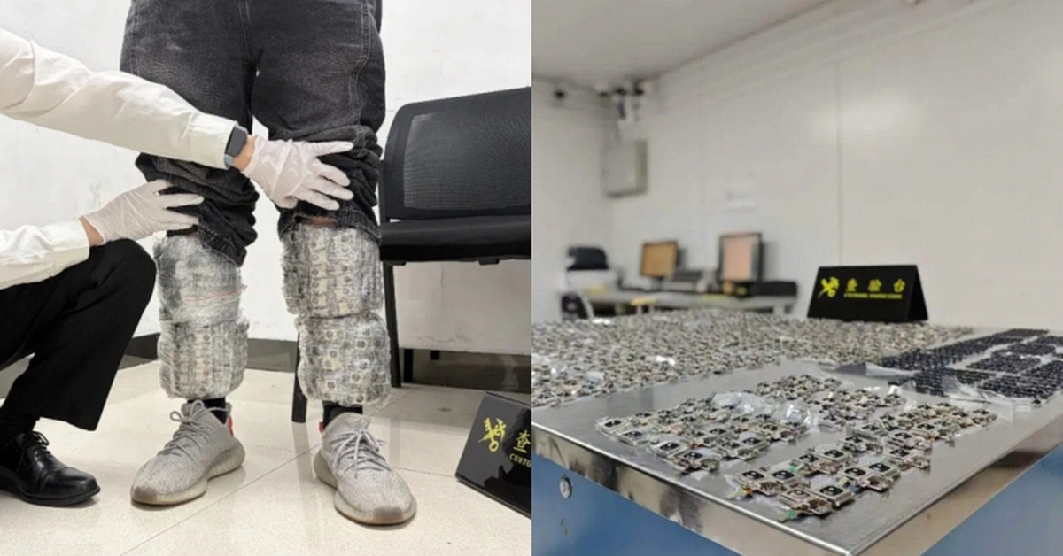 Phát hiện người đàn ông buộc 1.378 “vật lạ” quanh chân ở cửa hải quan