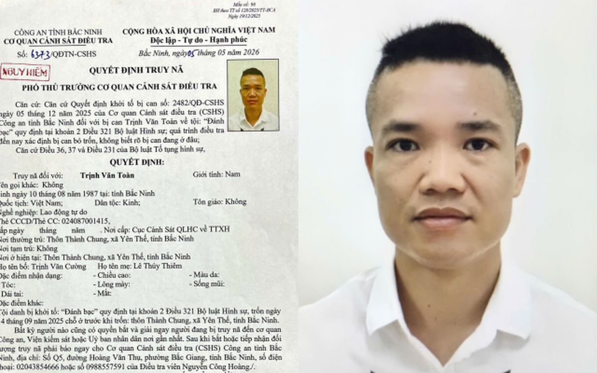Truy nã “Nguy hiểm” đối tượng phạm tội “Đánh bạc”: Người dân không nên truy đuổi hay bắt giữ đối tượng